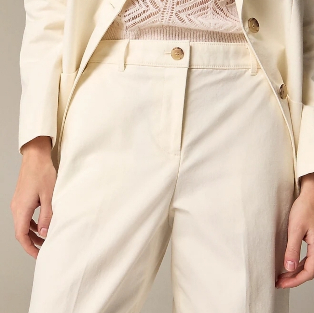J Crew Full-length wide-leg trouser in cotton blend - Picture 2 of 9